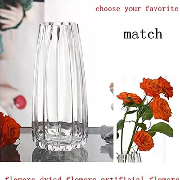 Iridescent Crystal Vase 8.7”- Stylish Decorative Bud Container for Home & Office - Picture 7 of 11